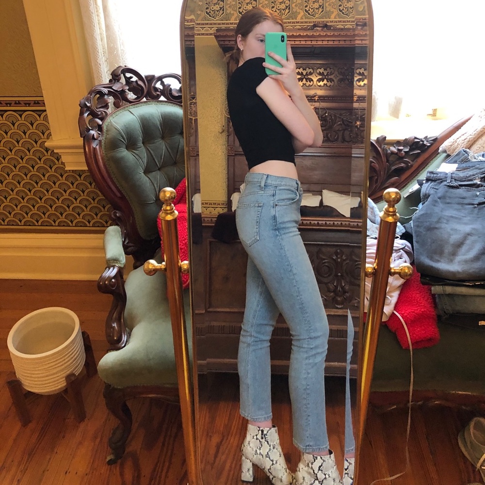 Reformation Liza high straight crop jean